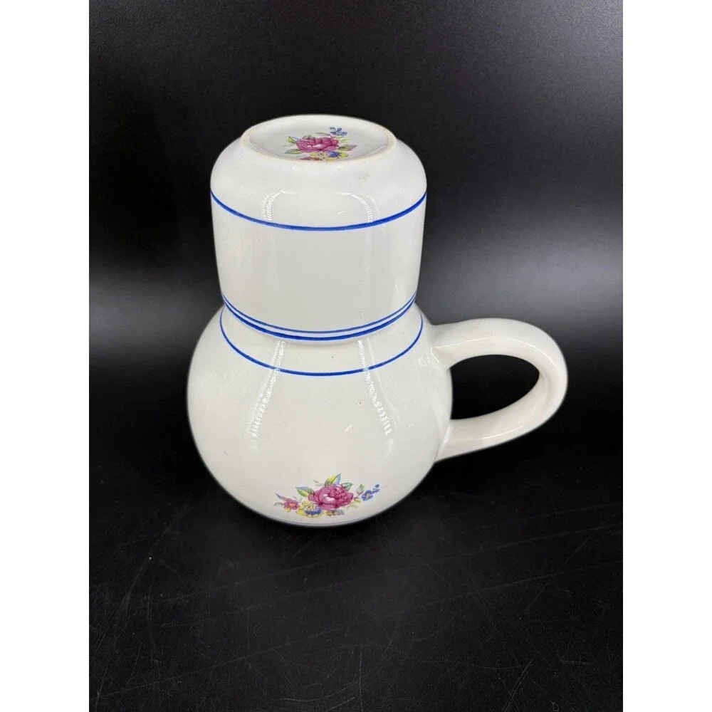 Carafe & Bedside Porcelain Cup Tumble Up Transfer ware Roses